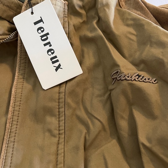 2XL NEW Tebreux Men's Winter Fall Long Sleeve Jacket  Brown Bomber Outdoor Tan - Picture 2 of 12